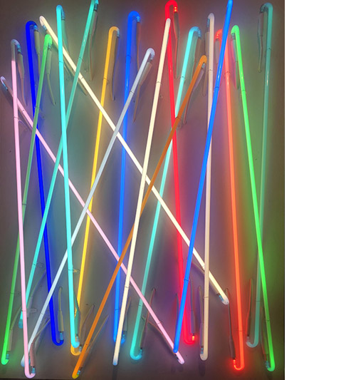 Evocation In LIght Philip Vaughan Symmetry 45x36in Neon on acrylic copy3